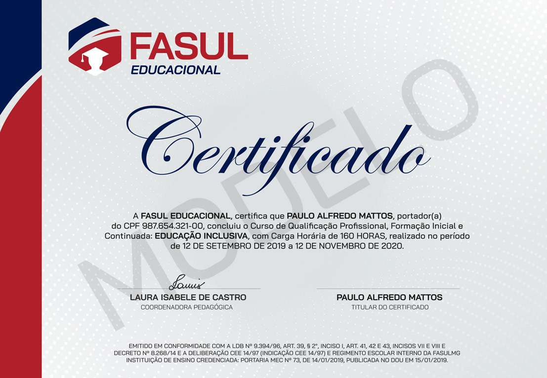 Modelo Do Certificado De Cursos Online